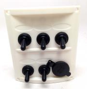 MARINE BOAT 5 GANG WATERPROOF SWITCH WHITE PANEL WITH SOCKET ODM